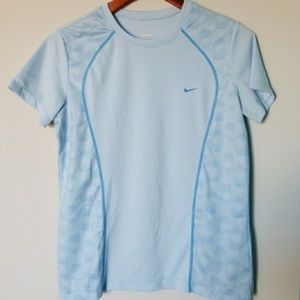 {Nike} Light Blue Dot Performance Top